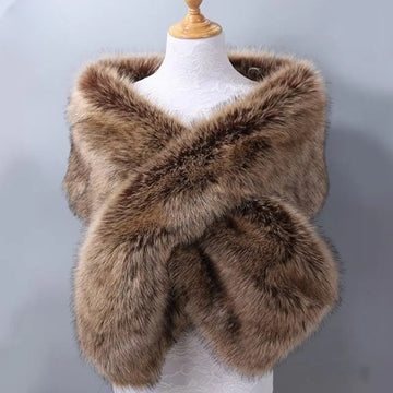 Women's Faux Fur Wrap Shawl - Shoulder Stole Cover Up