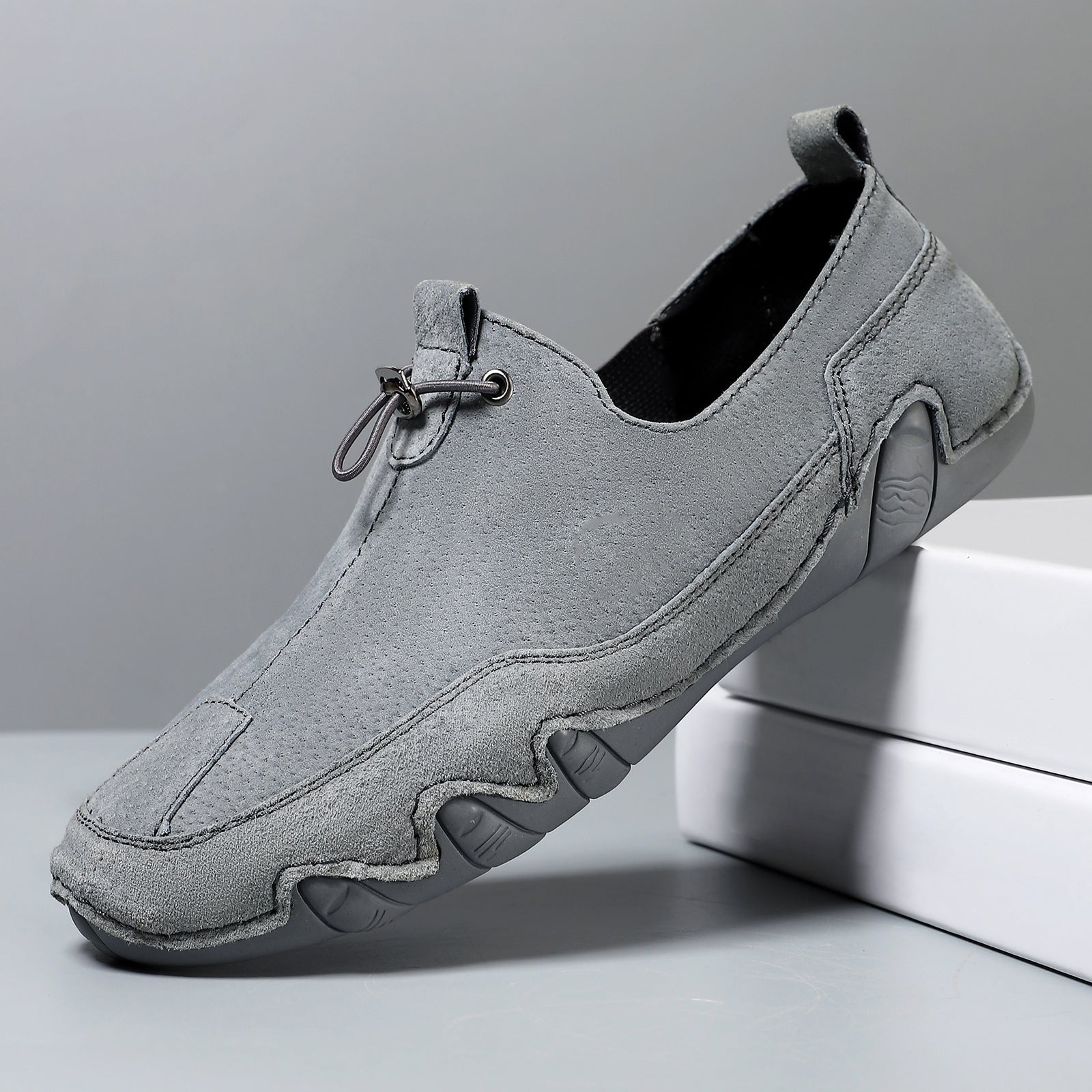 Men's Orthopedic Leather Single-Lace Low-Top Sneakers