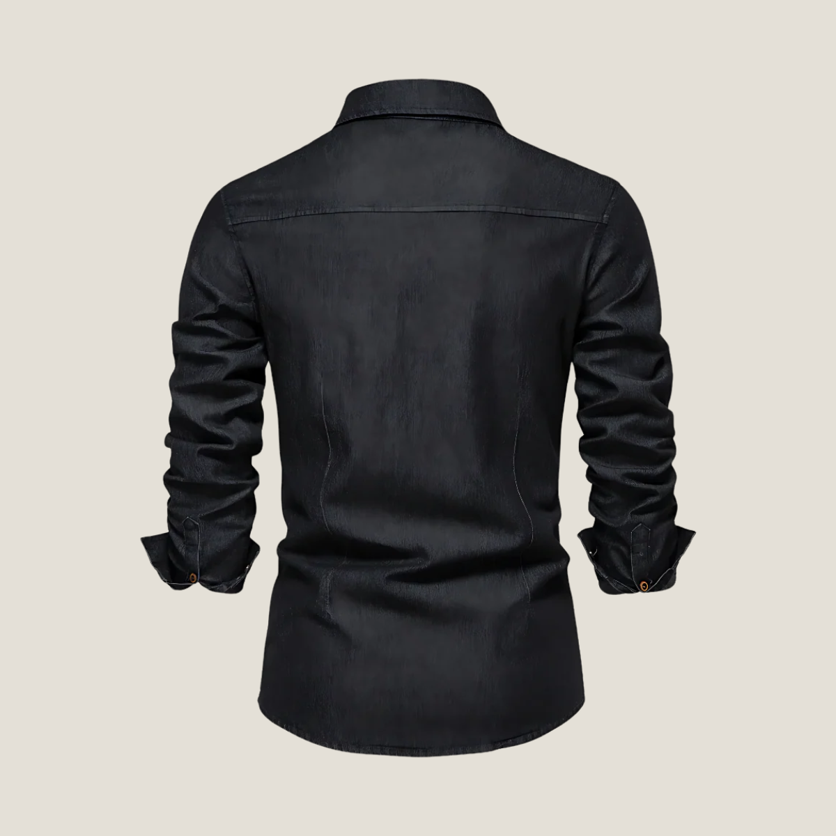 Men's Denim Shirt - Long Sleeve Button Up - Dual Chest Pockets