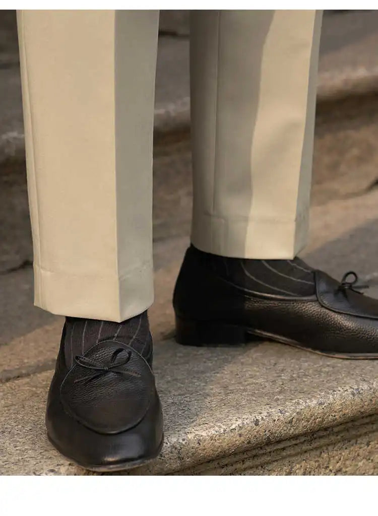 Men’s Slim Fit Ankle Trousers – Mid-Rise Tailored Style