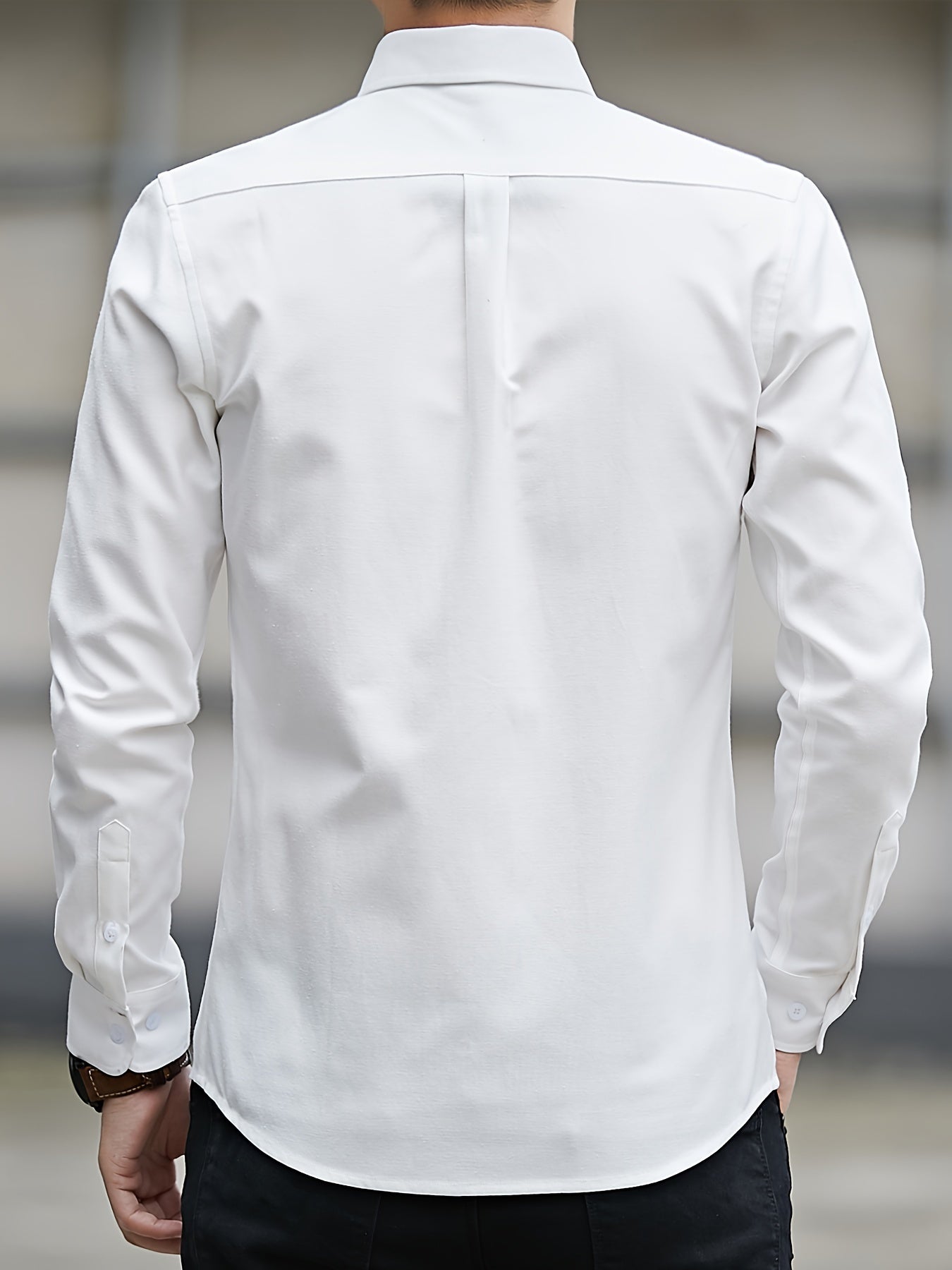 Men's Long Sleeve Oxford Shirt - Button Down - Chest Pocket