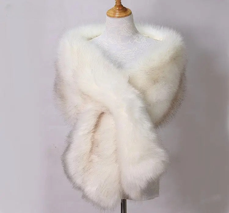 Women's Faux Fur Wrap Shawl - Shoulder Stole Cover Up