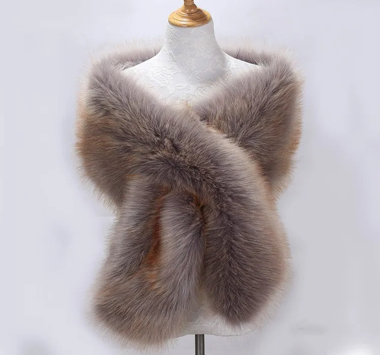 Women's Faux Fur Wrap Shawl - Shoulder Stole Cover Up