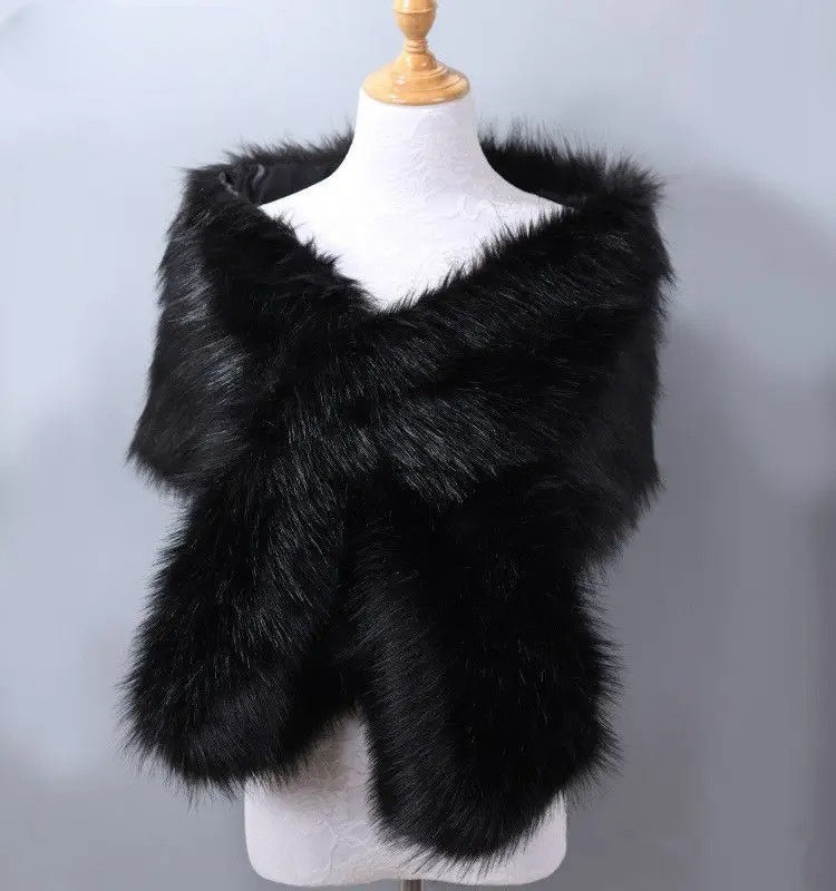 Women's Faux Fur Wrap Shawl - Shoulder Stole Cover Up