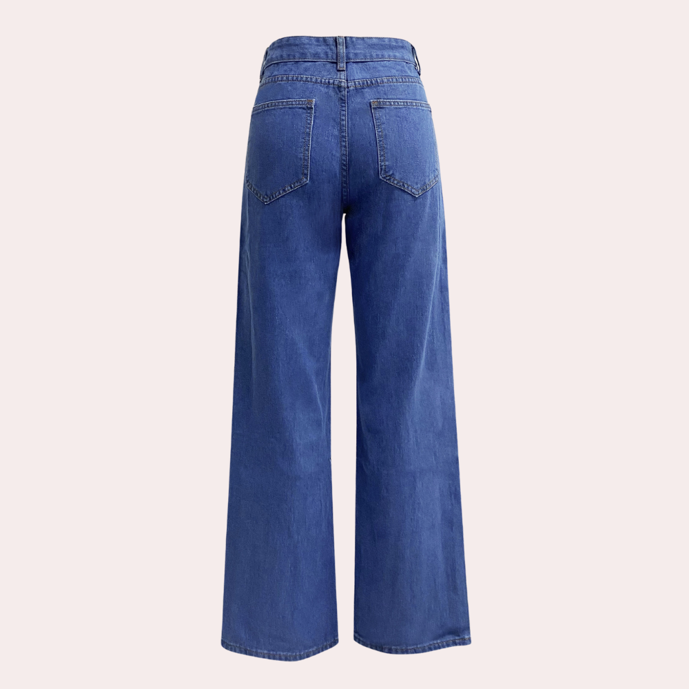 Women's High Waist Wide Leg Jeans - Straight Leg Denim