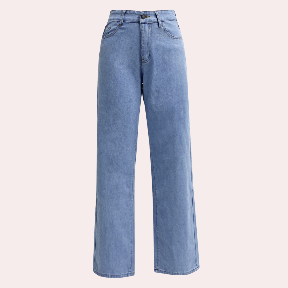 Women's High Waist Wide Leg Jeans - Straight Leg Denim