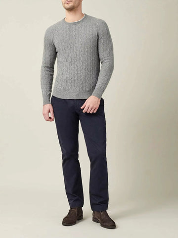 Men’s Cable Knit Crewneck Sweater – Classic Everyday Layer