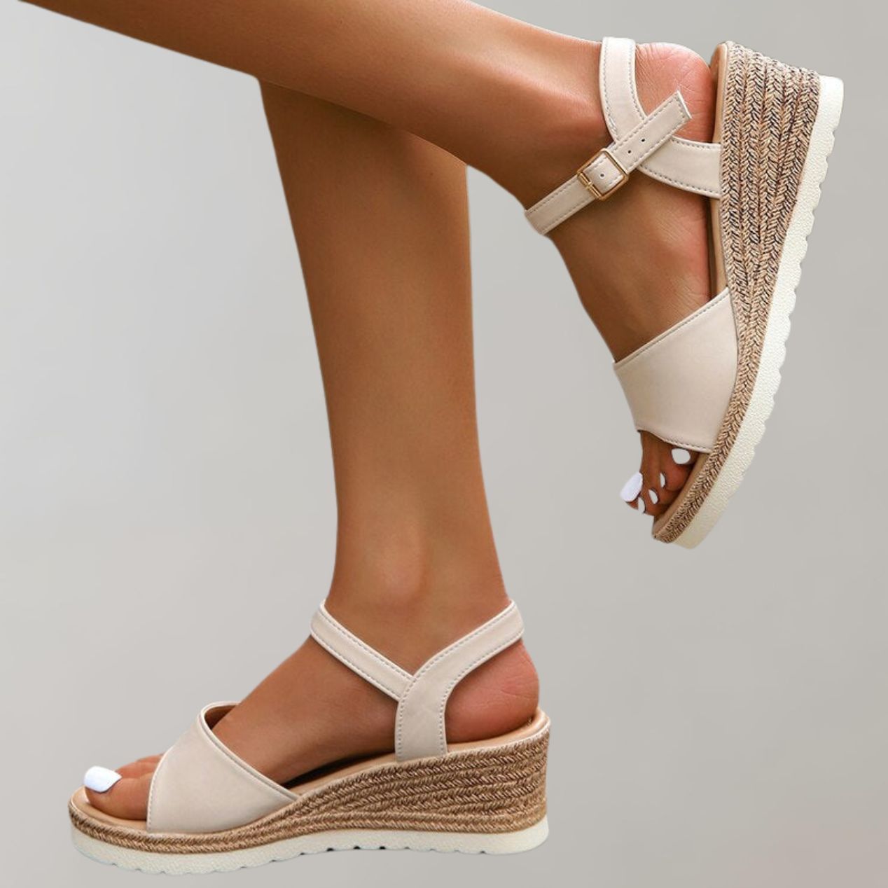 Women's Orthopedic Wedge Sandals - Adjustable Ankle Straps