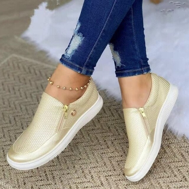 Women's Orthopedic Mesh Side-Zip Platform Casual Sneakers