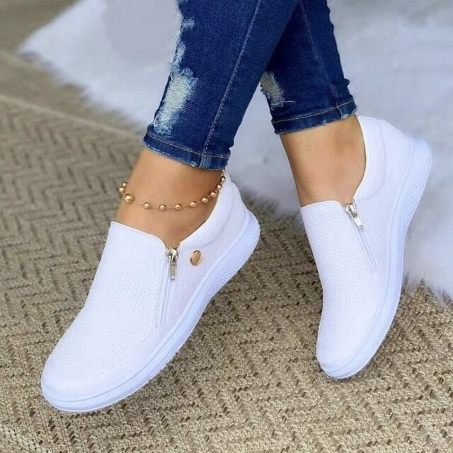 Women's Orthopedic Mesh Side-Zip Platform Casual Sneakers