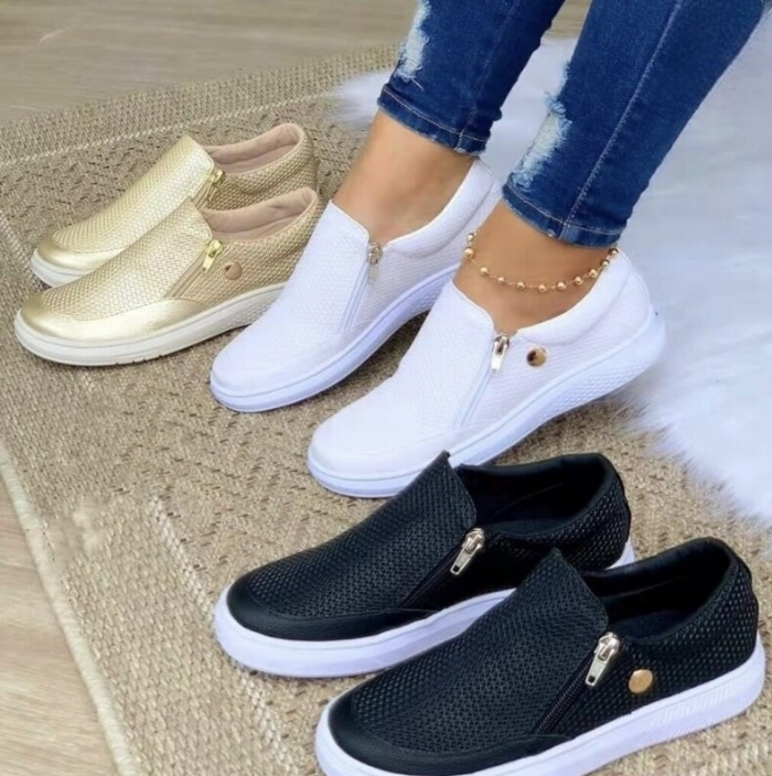 Women's Orthopedic Mesh Side-Zip Platform Casual Sneakers