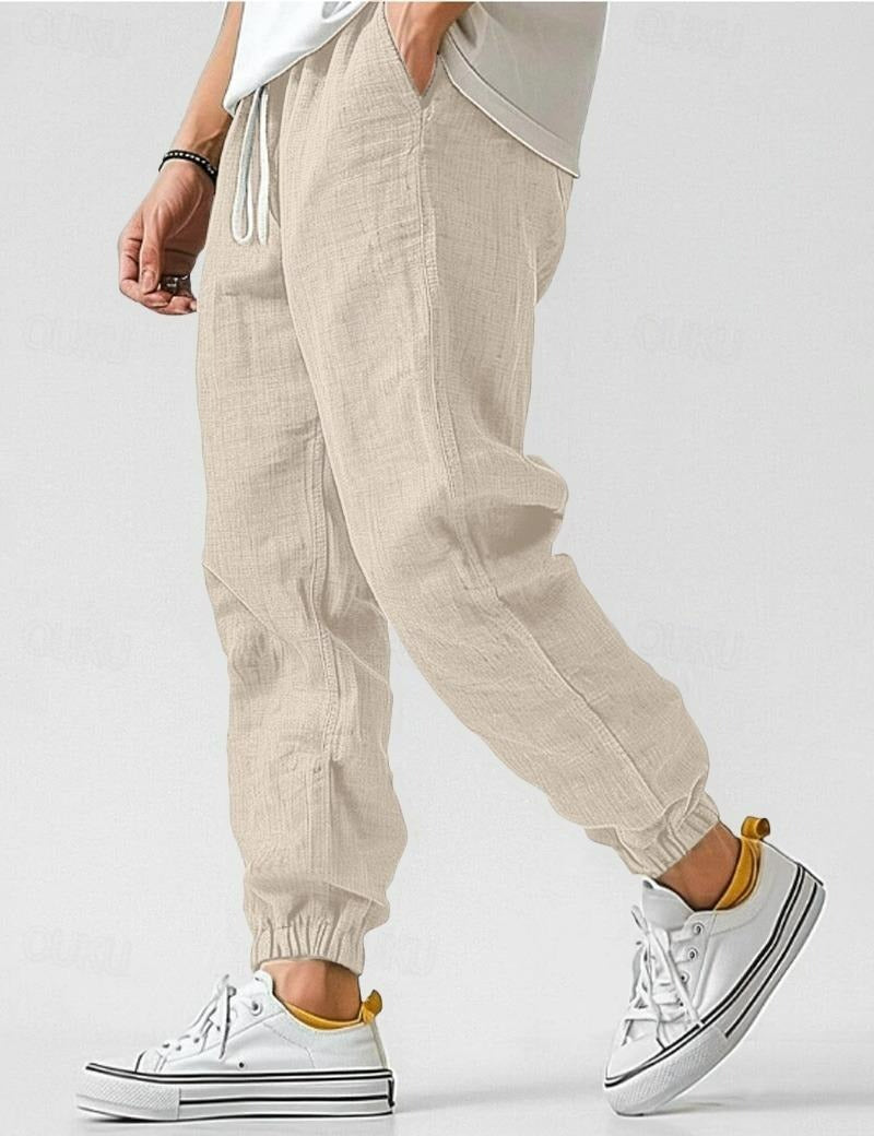 Men's Jogger Pants - Drawstring Waist Baggy Fit Elasticated Ankle Cuff
