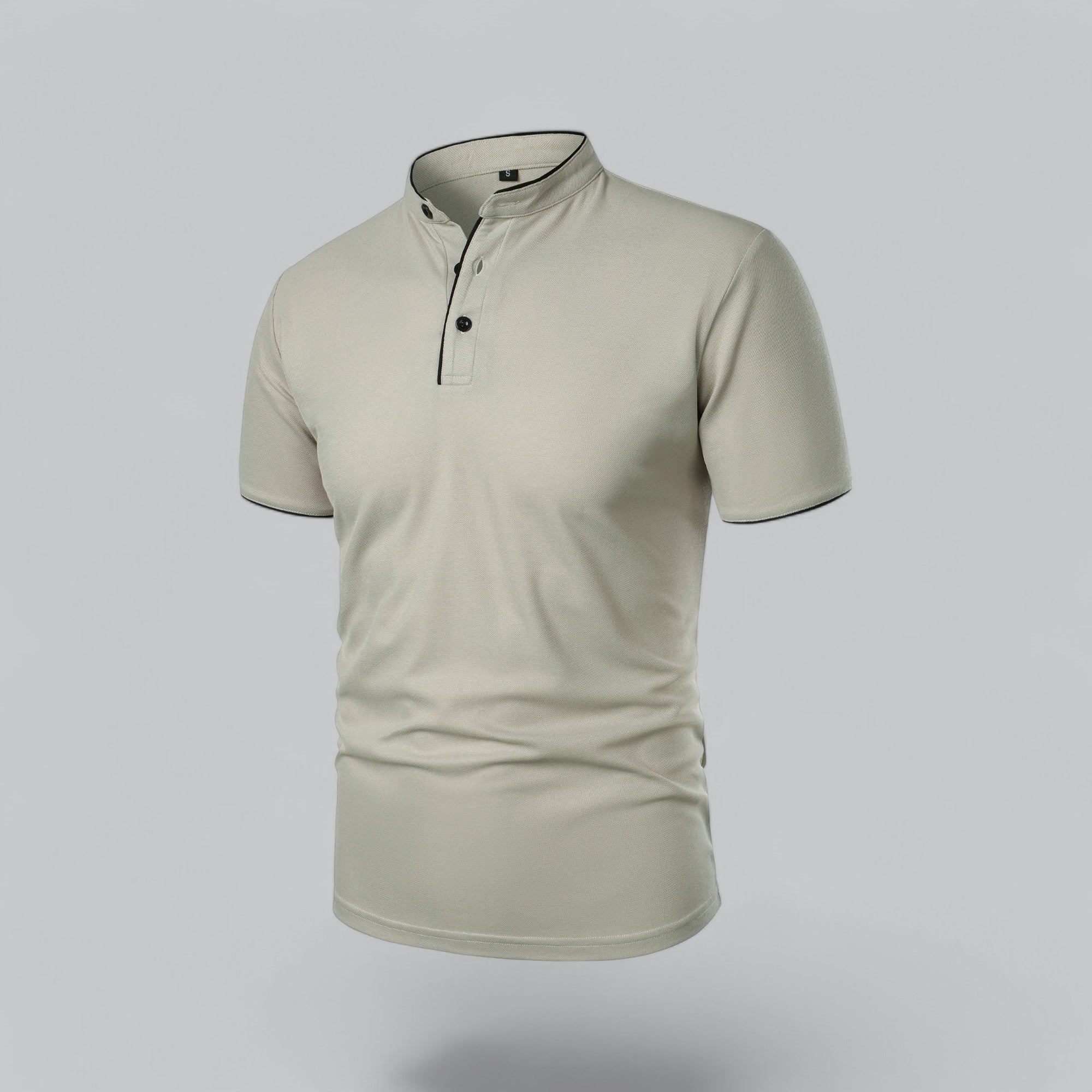 Men's Polo Shirt - Stand Collar Short Sleeve Contrast Trim