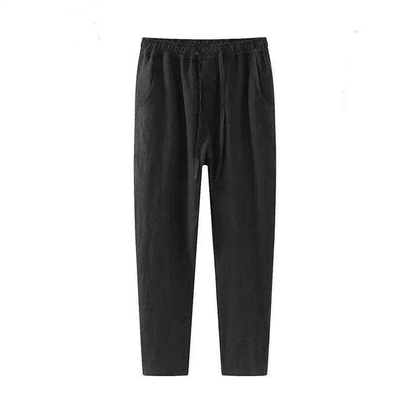 Men’s Relaxed Fit Trousers – Elastic Waist – Drawstring Closure – Straight Leg