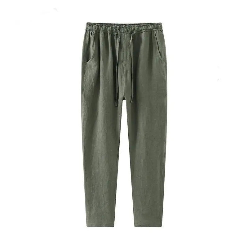Men’s Relaxed Fit Trousers – Elastic Waist – Drawstring Closure – Straight Leg