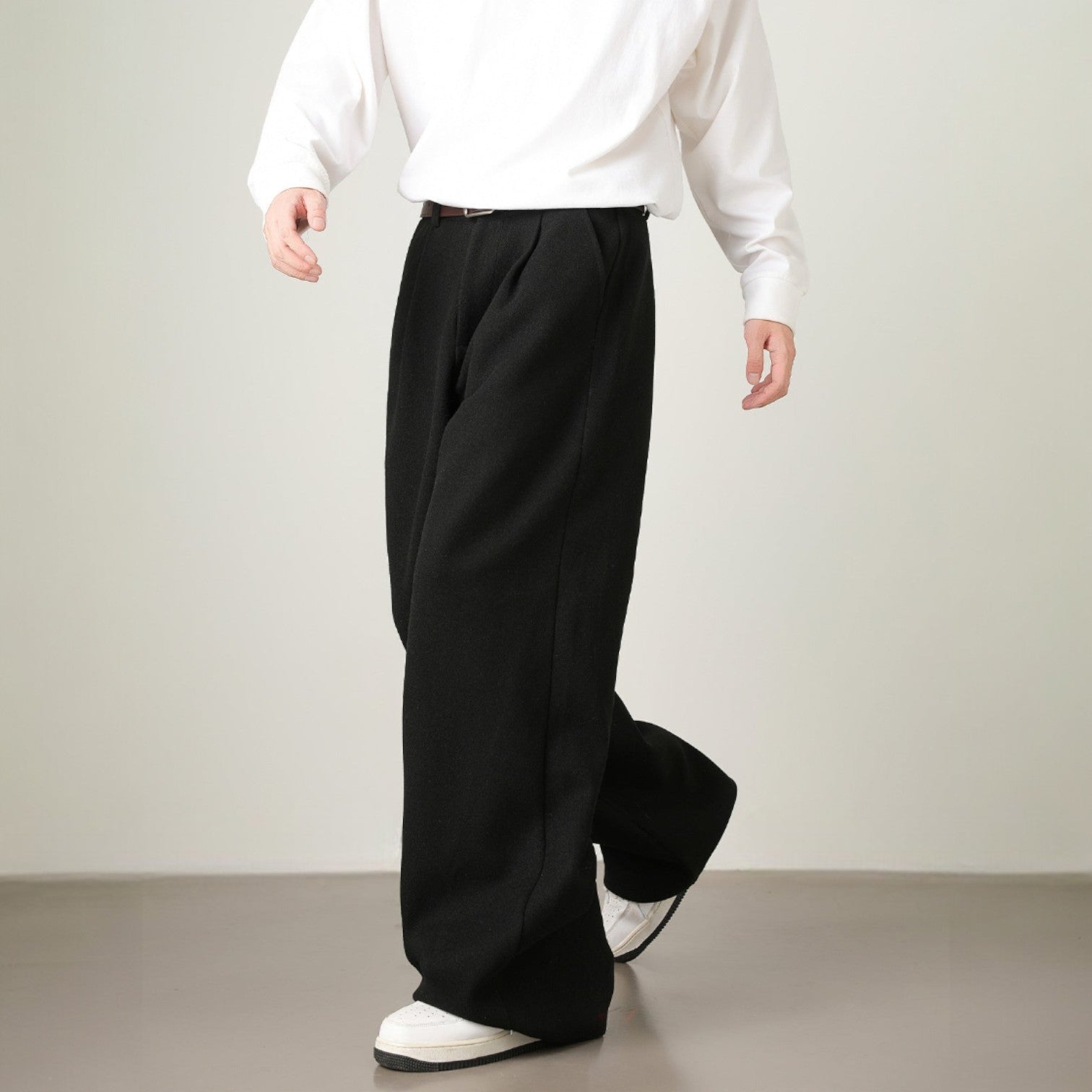 Women's High Waisted Pleated Front Wide Leg Pants