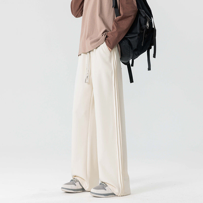Men’s Loose Fit Wide-Leg Sweatpants – Straight-Leg Athletic Trousers