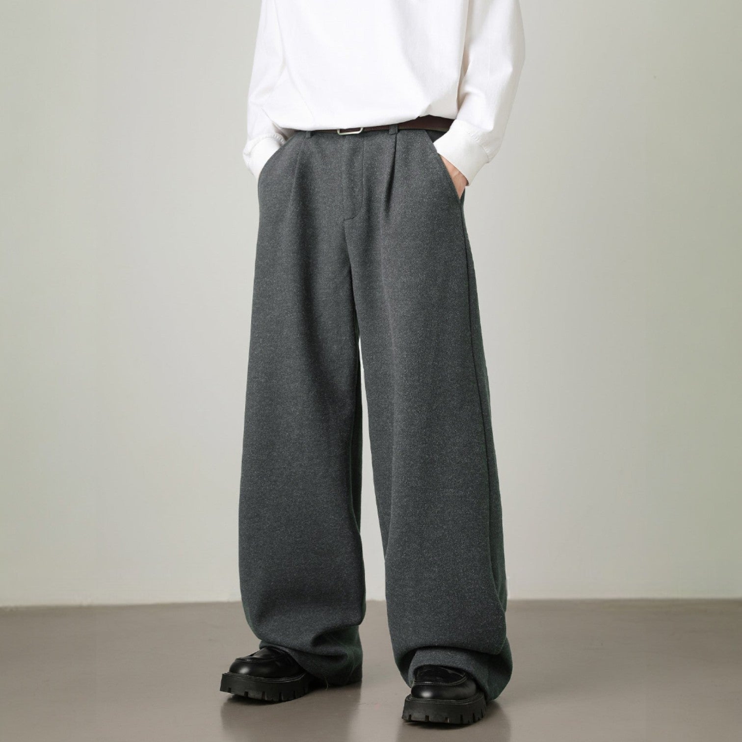 Women's High Waisted Pleated Front Wide Leg Pants