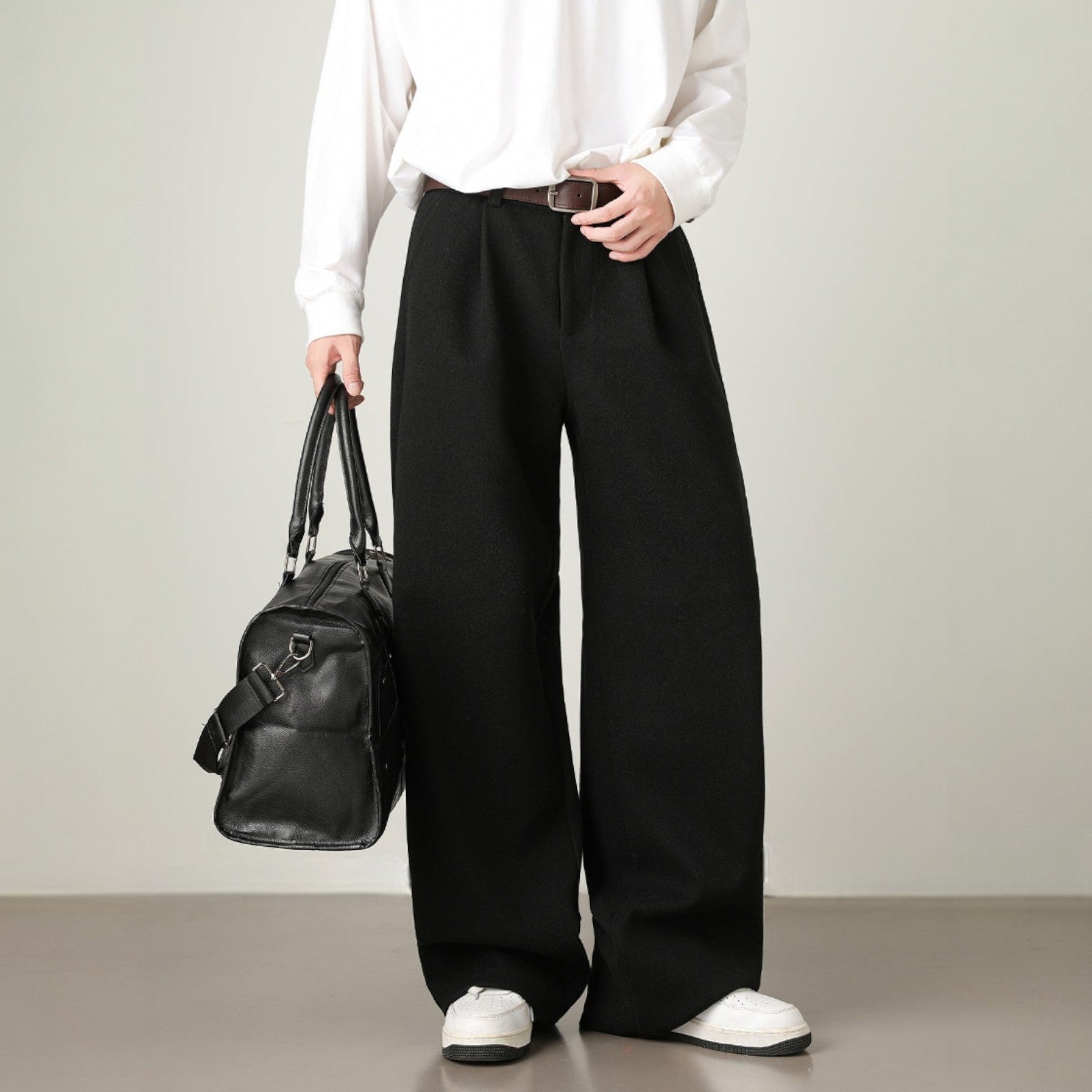 Women's High Waisted Pleated Front Wide Leg Pants