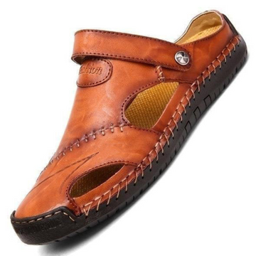 Men's Closed-Toe Adjustable Strap Sandals - Hand-Stitched