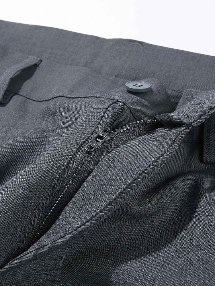 Men’s Straight Leg Pants – Loose Fit Suit Pants with Front Pleats and Full Length Cut