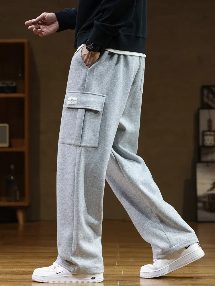Men’s Relaxed Cargo Sweatpants – Drawstring Utility Fit