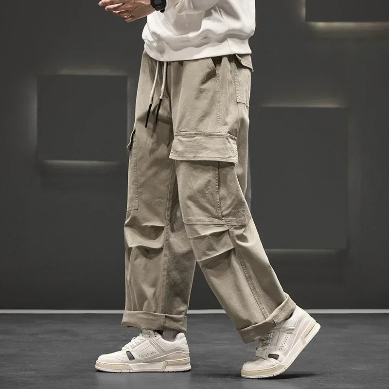 Men’s Wide-Leg Cargo Pants – Relaxed Utility Fit
