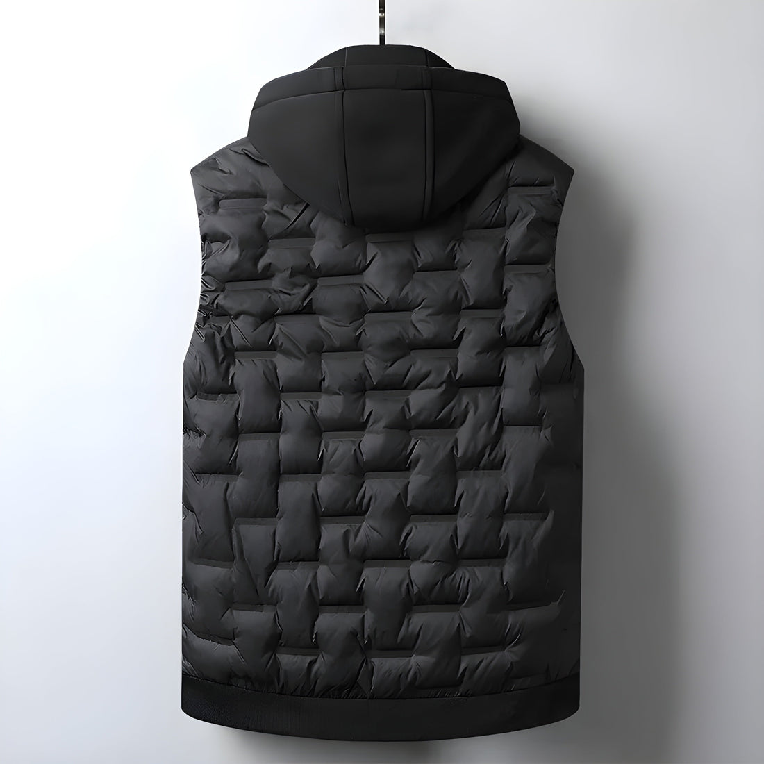 Men’s Hooded Puffer Vest – Zip Front Sleeveless Quilted Gilet with Drawstring Hood