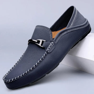 Men’s Slip-On Loafers – Metal Detail Moccasin Design