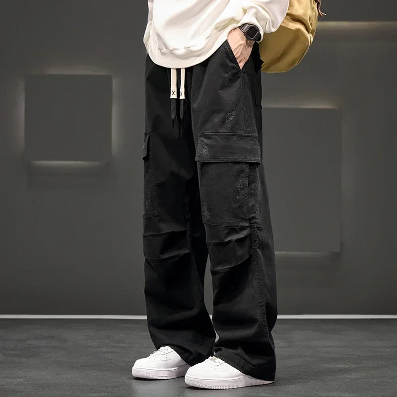 Men’s Wide-Leg Cargo Pants – Relaxed Utility Fit