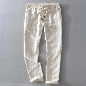 Men's Linen Pants - Elasticated Drawstring Waist