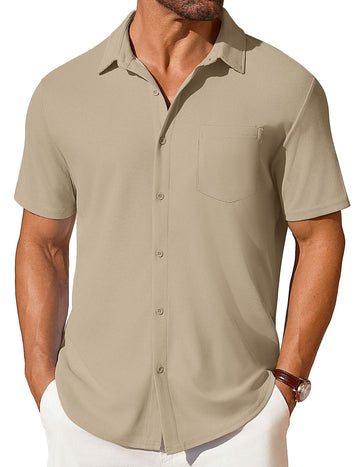 Men’s Short Sleeve Button-Up Shirt – Refined Casual Summer Essential