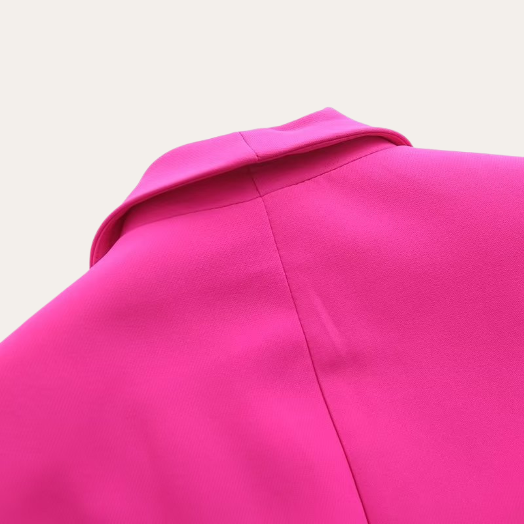 Women's Pant Suit Set - Shawl Collar Belted Blazer and Wide-Leg Pants