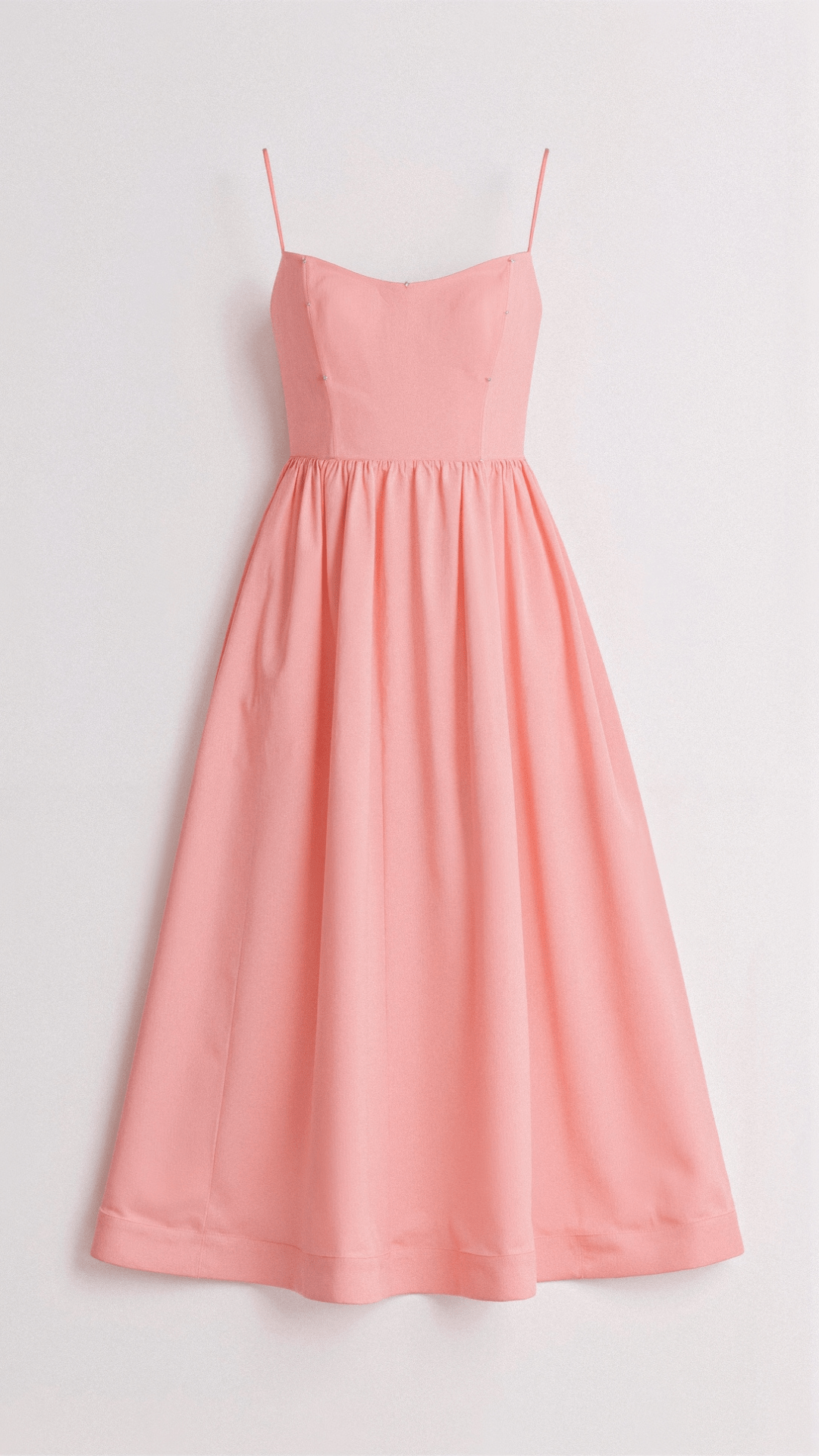 Women's Midi Dress - Scoop Neck - Spaghetti Strap - A-Line