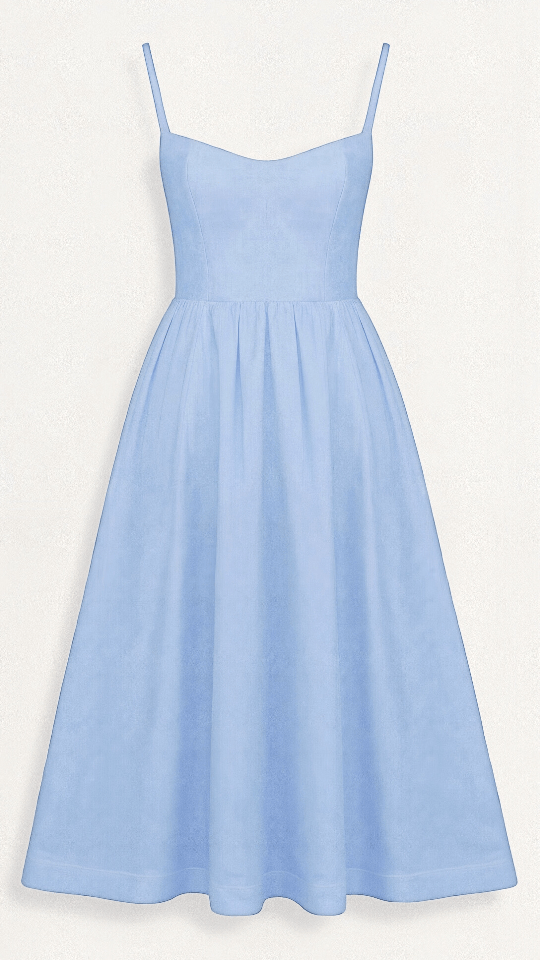 Women's Midi Dress - Scoop Neck - Spaghetti Strap - A-Line