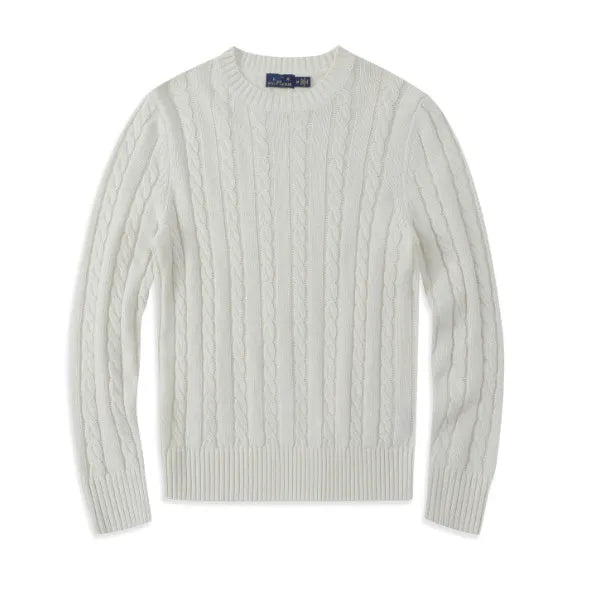 Men’s Cable Knit Crewneck Sweater – Classic Everyday Layer