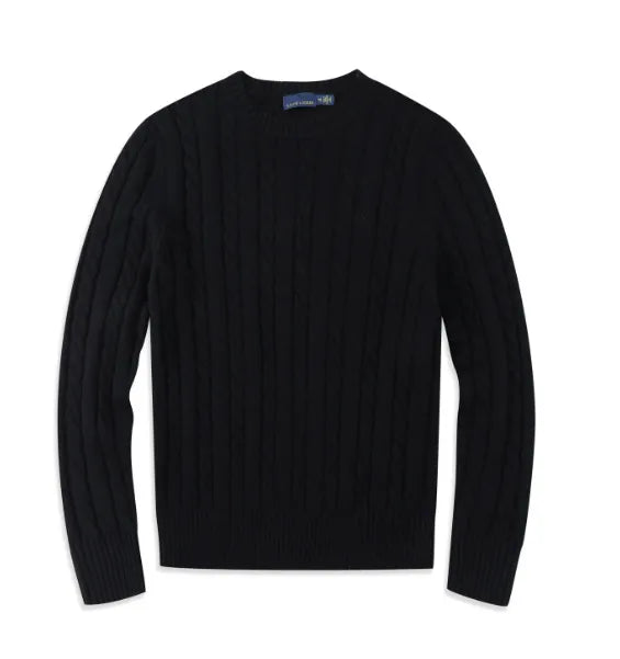 Men’s Cable Knit Crewneck Sweater – Classic Everyday Layer