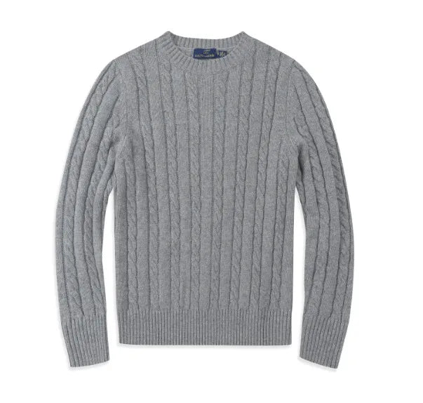 Men’s Cable Knit Crewneck Sweater – Classic Everyday Layer