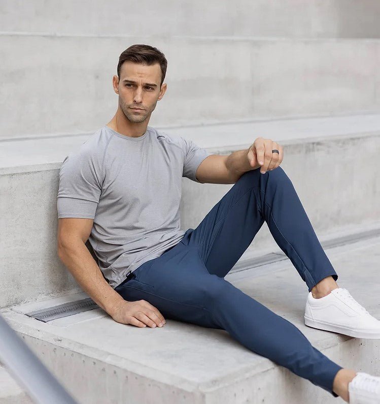 Men's Slim Fit Chino Pants with Contrast Waistband