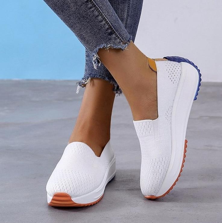 Women's Orthopedic Knit Slip-On Platform Sneakers