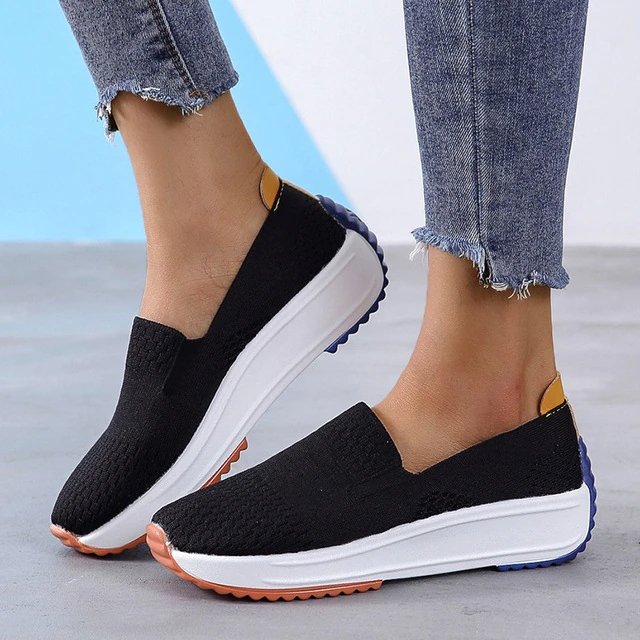Women's Orthopedic Knit Slip-On Platform Sneakers