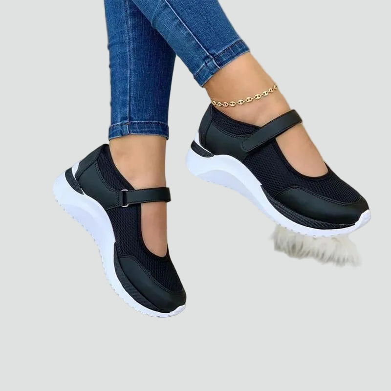 Women's Orthopedic Mesh Mary Jane Velcro Strap Sneakers
